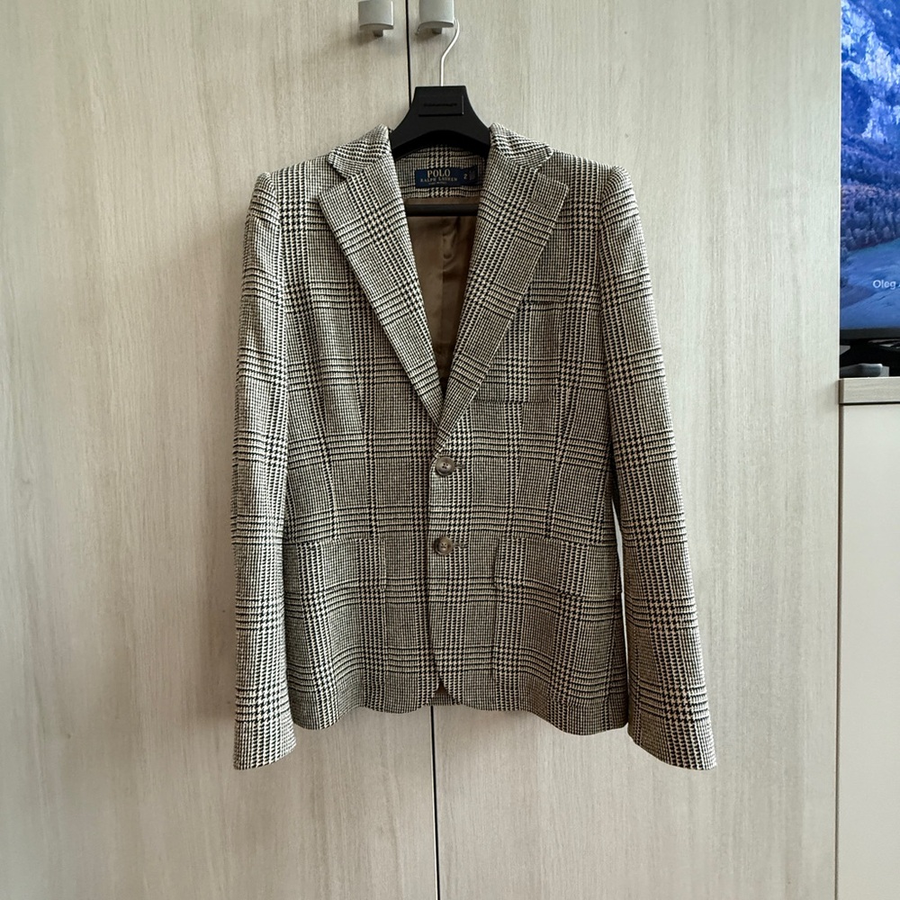 Polo Ralph Lauren 100% Silk Glen Plaid Blazer, Like New